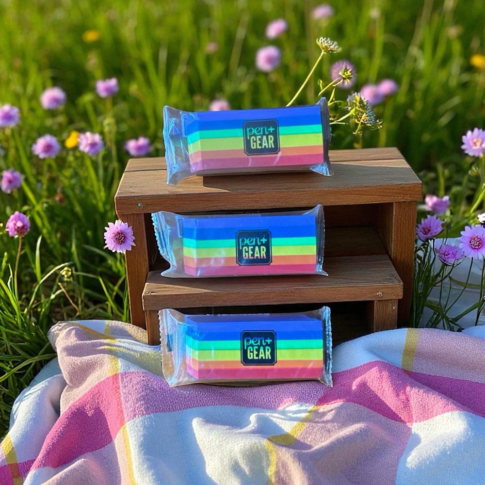 3 Pack Pen Gear Jumbo Erasers Rainbow Colorful Large Eraser School Supplies 3 In