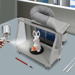 Airbrush Spray Booth Dual-filter Portable Hobby Airbrush Paint Spray Booth W/led