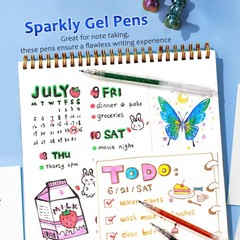 PAINT Glitter Gel Pens,44 Metallic Sparkly Colors Glitter Pen,QuickDrying Gel…