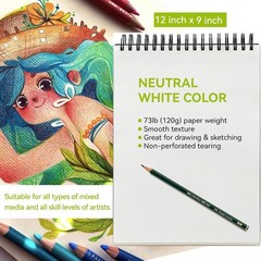Sketch Book 9×12 Spiral Bound Art Pad 100 Sheets Drawing Paper New Sealed