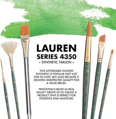 Princeton Artist Brush Co. 4350 – Short Handled Flat Wash Size 1-1/2 Paintbrush