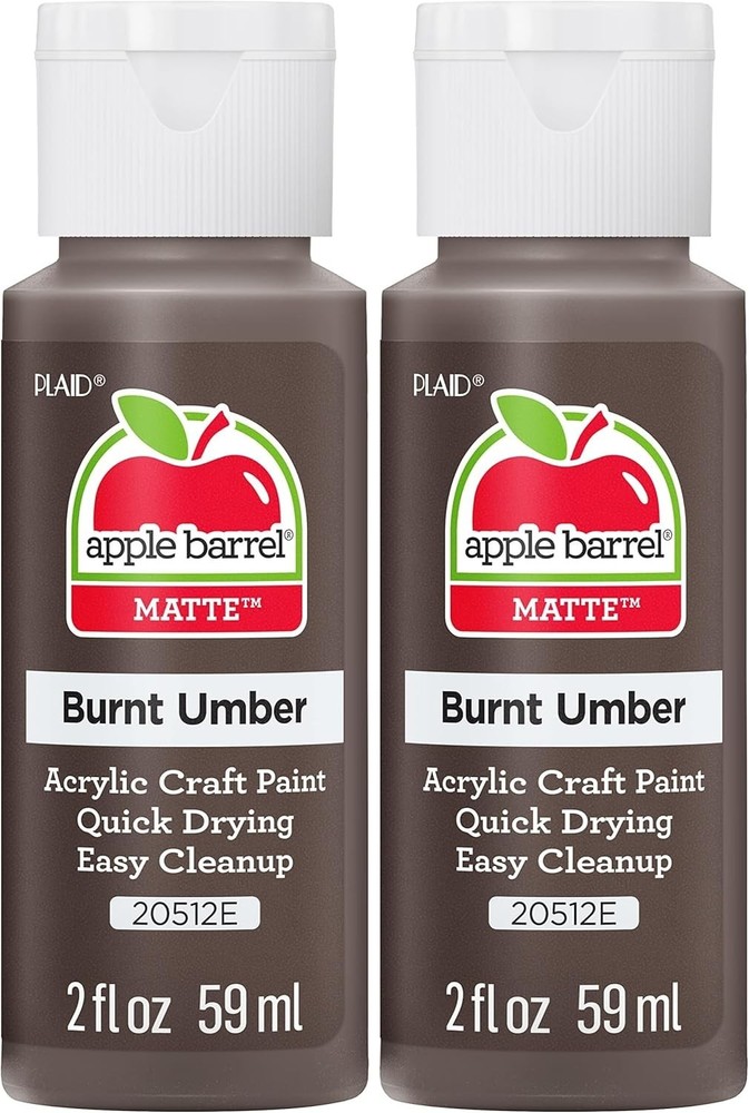 Apple Barrel Acrylic Paint, Burnt Umber (2 oz, Pack of 2)