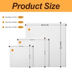 6-Piece Canvas Set for Painting – 11.8×7.9”, 7.9×5.9”, 5.9×3.9”, 7.9×7.9”, 5….