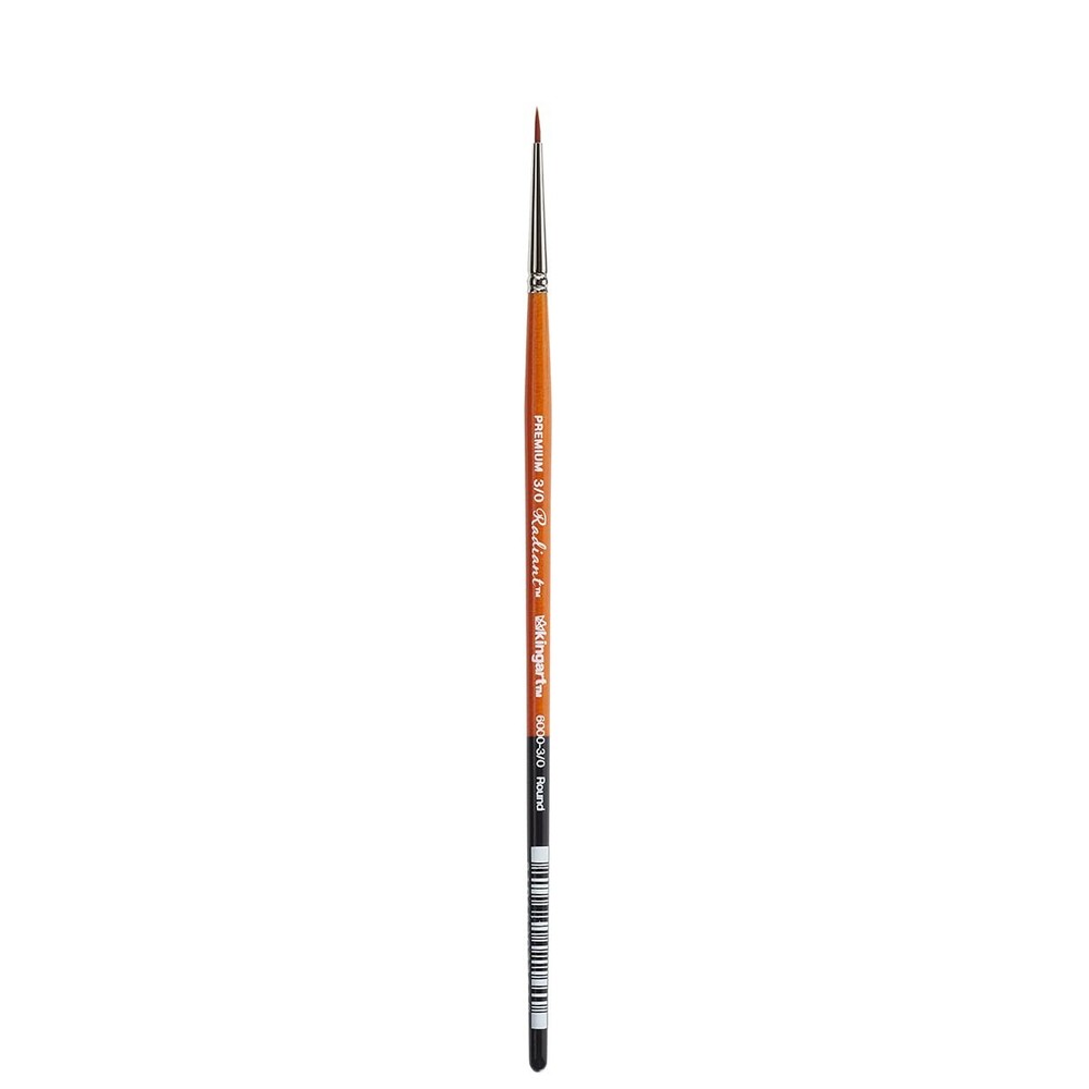 KINGART Radiant 6000-3/0 Round Synthetic Brushes, Acrylic, Oil & Watercolor