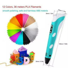 3D Printing Pen Set 3D Drawing Pen with Led Display 3 Color Filament Kid Gift