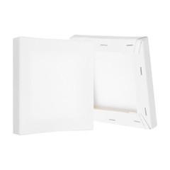 Stretched Canvas, 2 Pcs 6″ x 6″ Square Canvas for Painting, White