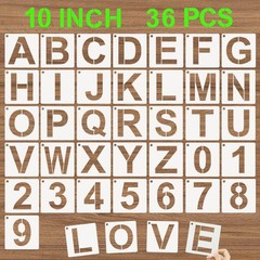 DZXCYZ Alphabet Letter Stencils 10 Inch, 36 Pcs Reusable Plastic 10 Inch