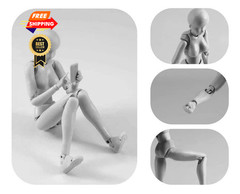 Artists Manikin Art Mannequin Figures Supplies 5 in./12.7cm, Grey Female