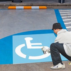 33″ x 36″ Handicap Stencil, Reusable Silicone 41 inches x 44 inches, White
