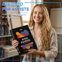9×12 Foldable Art Portfolio Storage with Elastic Bands, Student Artwork Keeps…