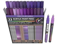 Acrylic Paint Pens 22 Purple Tones Assorted Pro Color Series Markers Set 0.7m…
