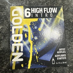 High Flow Acrylics by GOLDEN High Flow Intro Set 6 Colors Professional Acryli…