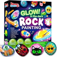 Rock Painting Kit- Glow in The Dark Rock Kit, Arts and Crafts for Kids Ages 6…