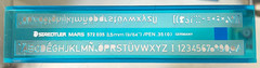 Staedtler Mars 572 035 Lettering Template Use 0.35 technical Pen with Ink Riser