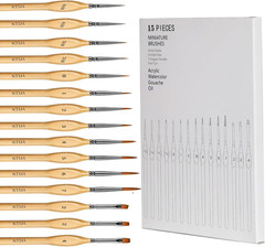 New 15 PCS Miniature Detail Paint Brush Set for Model Painting Fast Shipping