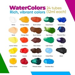 AEM Hi Arts Washable Watercolor Paint Set – 48-Piece 48 Piece Set, Assorted