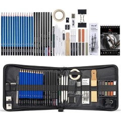 H & B 50 PCS Pro Drawing Set Sketching Kit, Art Kit with White