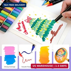 Artecho Acrylic Paint Markers 48 Colors, Acrylic Paint Pens with Brush Tip and F