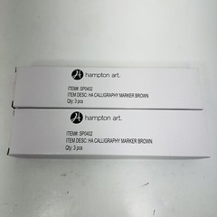 Calligraphy Marker Archival Ink 2.0mm & 3.5mm Brown Hampton Art 6pc Lot