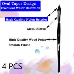 Sdanart Cat Tongue Watercolor Brushes,4 PCS 1/8″, 1/4″, 3/8″, 1/2″, Black