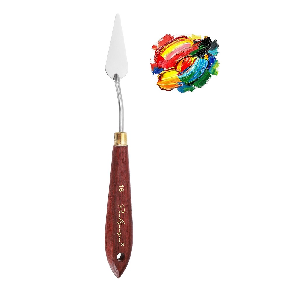 Palette Knife Painting, 7.8″ Stainless Steel Spatula, Mahogany Finish(Oblong)