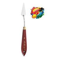 Palette Knife Painting, 7.8″ Stainless Steel Spatula, Mahogany Finish(Oblong)