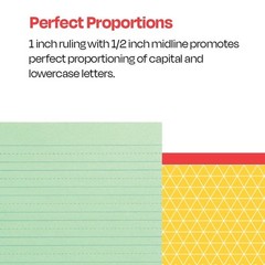 Green Newsprint Practice Paper 1 Inch Rule 12×9 Inch 500 Sheets