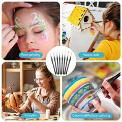 8-Piece Miniature Detail Paint Brushes Set – Precision Round Filbert & Angula…