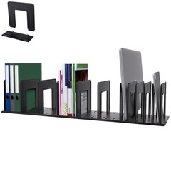 Adjustable Vertical File Sorter Sturdy Plastic Expandable 12-Parts Black