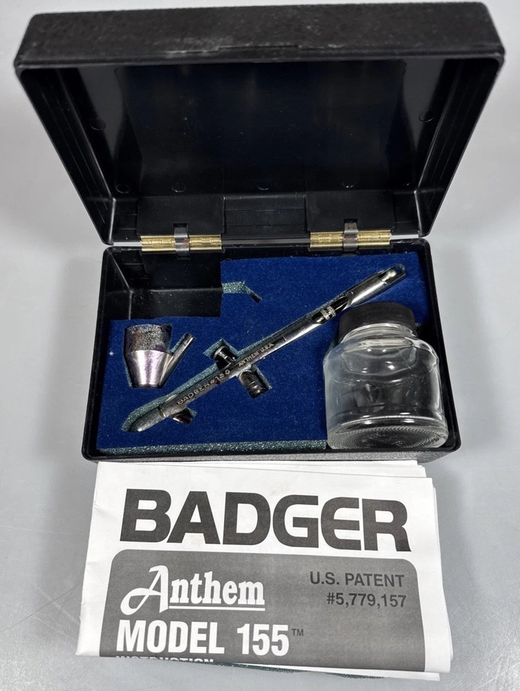 Badger 155-1 Anthem Airbrush Set w/ Case Cup & Jar – USA – Preowned