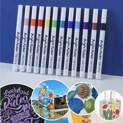 12–60 Color Acrylic Marker Set – Soft Tip Pens for Kids, Fabric, Stone & More