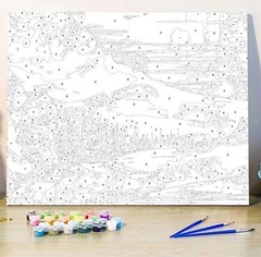 Colourful paint by numbers for adults kits canvas