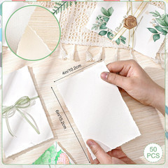 50 Sheets Deckled Edge Paper 4 x 6inch, 160 GSM Handmade Paper Rough/Textured…
