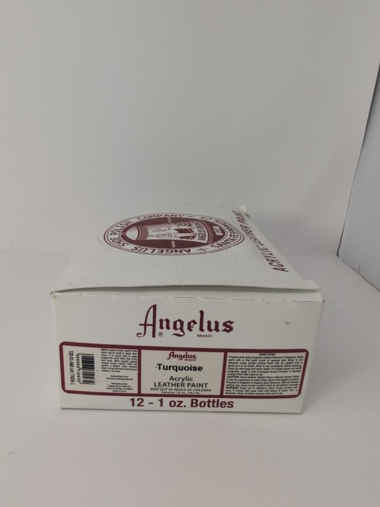 (12) 1 Oz Bottles Of Angelus Acrylic Leather Turquoise Paint New
