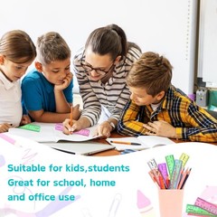 6 Inch Rulers, Colored Clear Centimeters 6 Inches, assorted colors