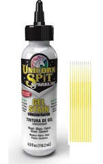 Unicorn SPiT Gel Stain and Glaze, Sparkling Iced Egret, 4 oz – Water-Based an…