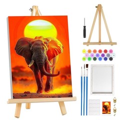 Paint by Numbers Kit for Adults with Frame, Elephant Paint by Number Canvas, Sun