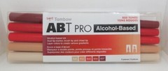 TOMBOW 56974 ABT PRO ALCOHOL-BASED INK DUAL TIP PERMANENT MARKERS RED TONES 5 PC