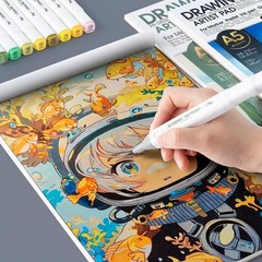 A5 Sketchbook Marker Pad 65 Sheets 160gsm Heavyweight No Bleed Paper for Drawing