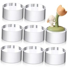 8 Pcs Acrylic Round Blocks for Display Clear Polished Blocks 2 x 2 x 1 Inches