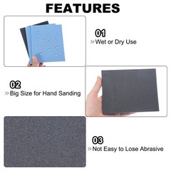 Sanding Sponge Block, 800-1000 Grit, 140mm x 114mm x 5mm 3pcs