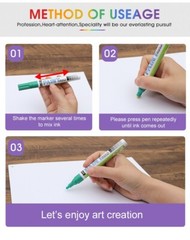 GXIN Silver Paint Pens (12 Pack), Opaque Paint Pens, Oil Based and Water-Proof