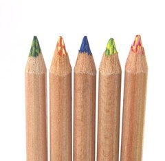 24 PCS TriTone Multi Colored Pencil Set In Tin Assorted Colors FA33TIN24BC