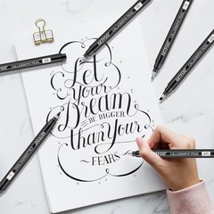 GETFOO Calligraphy Pen Set – 10 Size Hand Lettering Pens for Beginners, Black