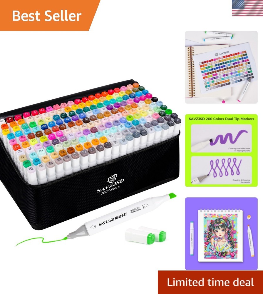 200 Colors Alcohol Markers, Alcohol Markers Set for Adults, Artists in Colori…