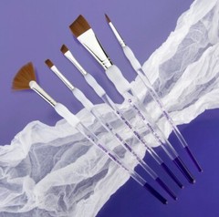 No-Slip/Soft-Grip 5-piece Paintbrush Set (Royal & Langnickel) Synthetic Sable