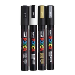 Uni POSCA PC-5M Water-Based Paint Markers,Medium Point 1.8-2.5mm, Assorted Color