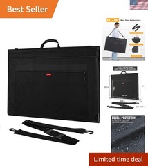 Lightweight Art Portfolio Bag 24×36 Waterproof Canvas Tote with Shoulder Strap