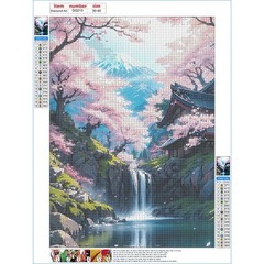 Cherry Blossom Diamond Painting Kits for Adults Beginners, 5D Mount Fuji Diamond