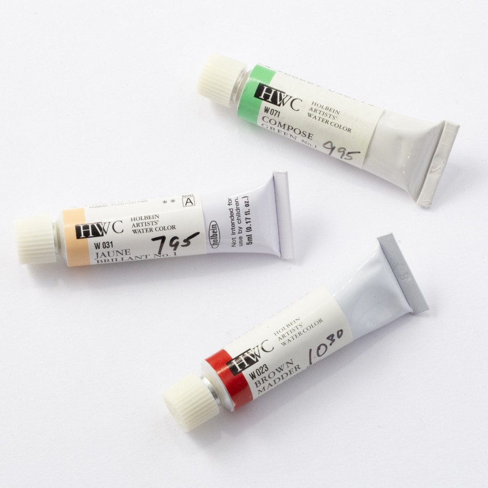 HOLBEIN HWC Watercolor Paint 5ml Tubes – Multiple colors, sold by the tube